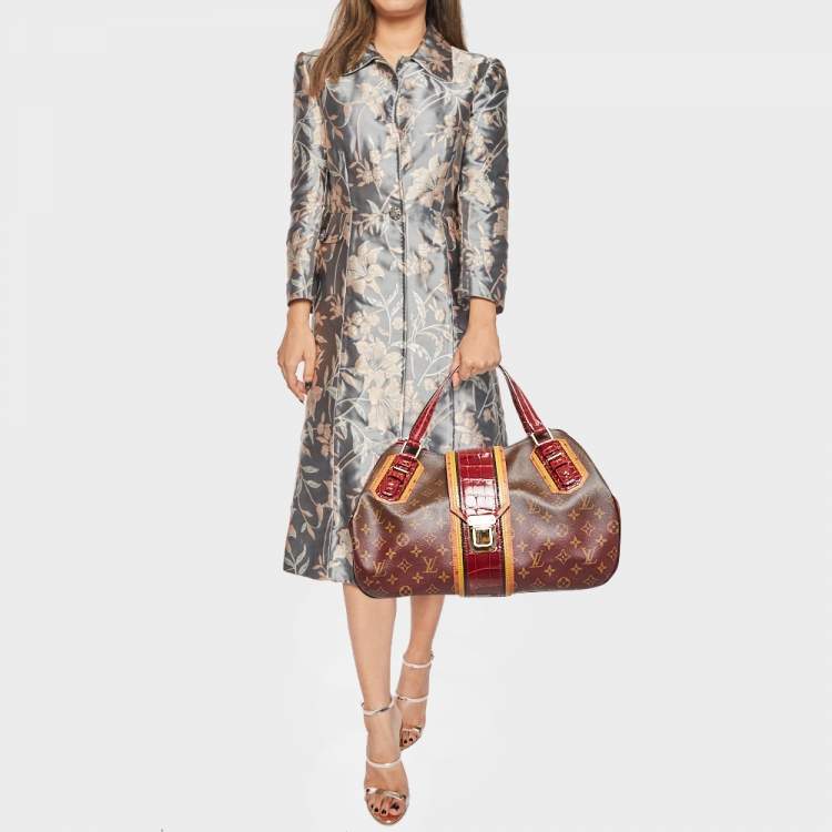 Pre Owned Louis Vuitton Bordeaux Monogram Canvas Limited Edition Mirage Griet Exotic Bag