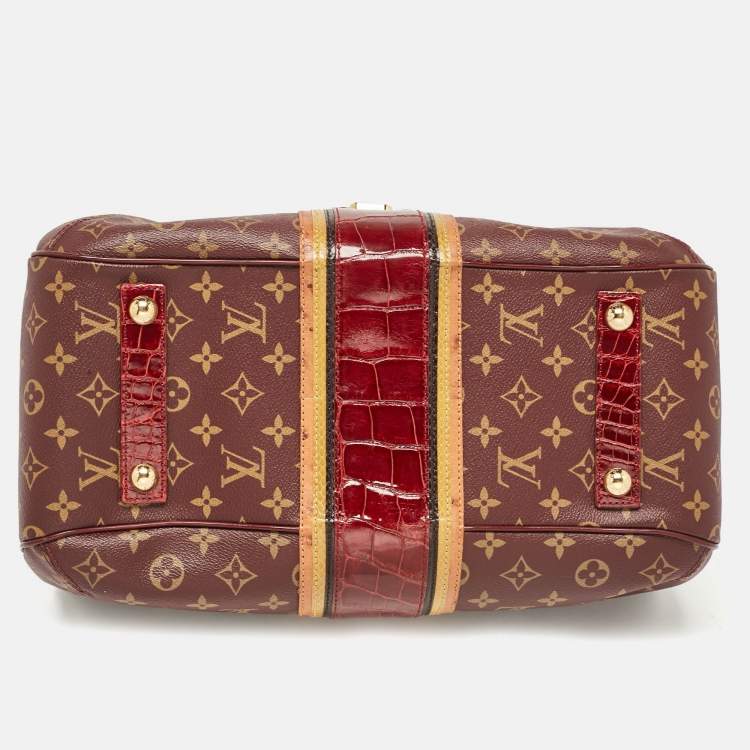 Pre Owned Louis Vuitton Bordeaux Monogram Canvas Limited Edition Mirage Griet Exotic Bag