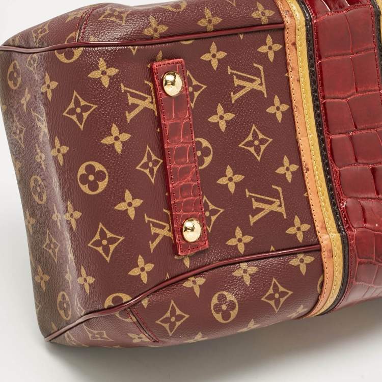 Pre Owned Louis Vuitton Bordeaux Monogram Canvas Limited Edition Mirage Griet Exotic Bag