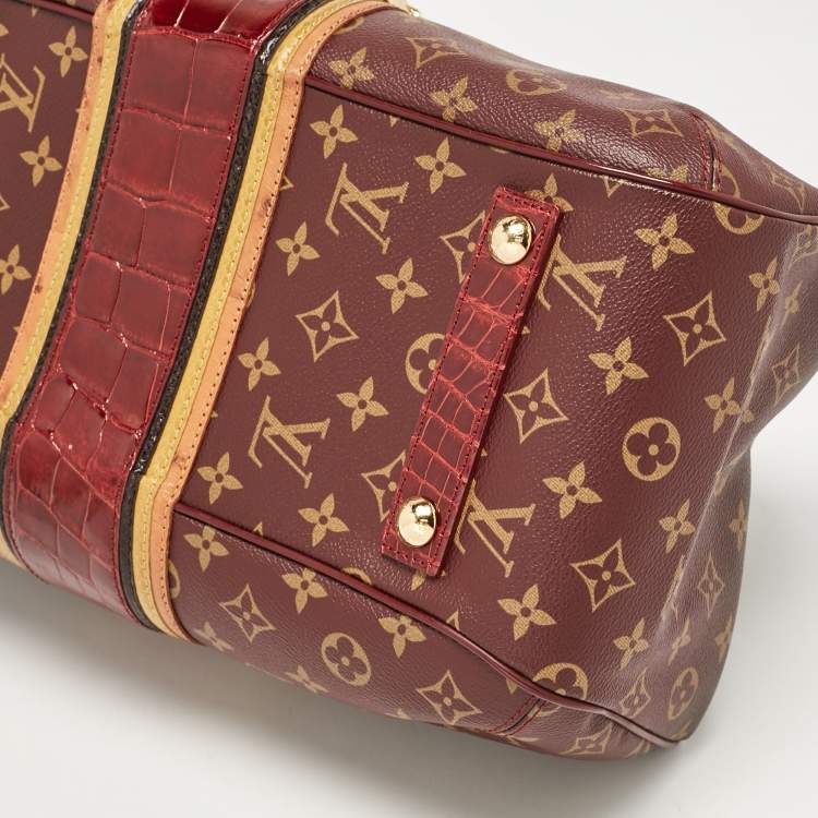 Pre Owned Louis Vuitton Bordeaux Monogram Canvas Limited Edition Mirage Griet Exotic Bag