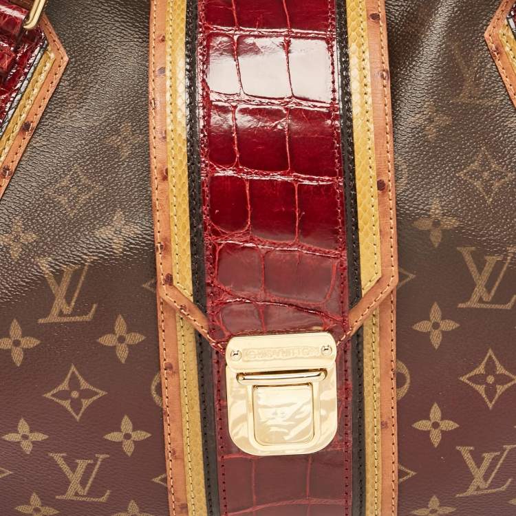 Pre Owned Louis Vuitton Bordeaux Monogram Canvas Limited Edition Mirage Griet Exotic Bag