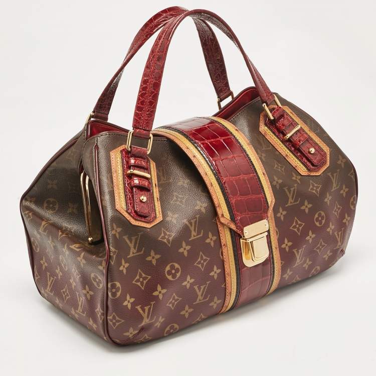 Pre Owned Louis Vuitton Bordeaux Monogram Canvas Limited Edition Mirage Griet Exotic Bag