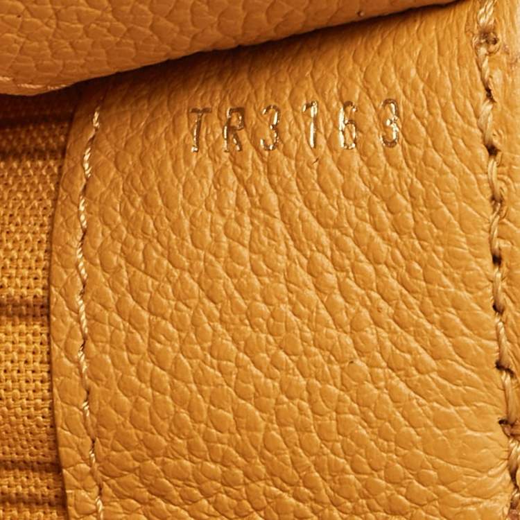 Pre Owned Louis Vuitton Mustard Monogram Empreinte Leather Fascinante Bag