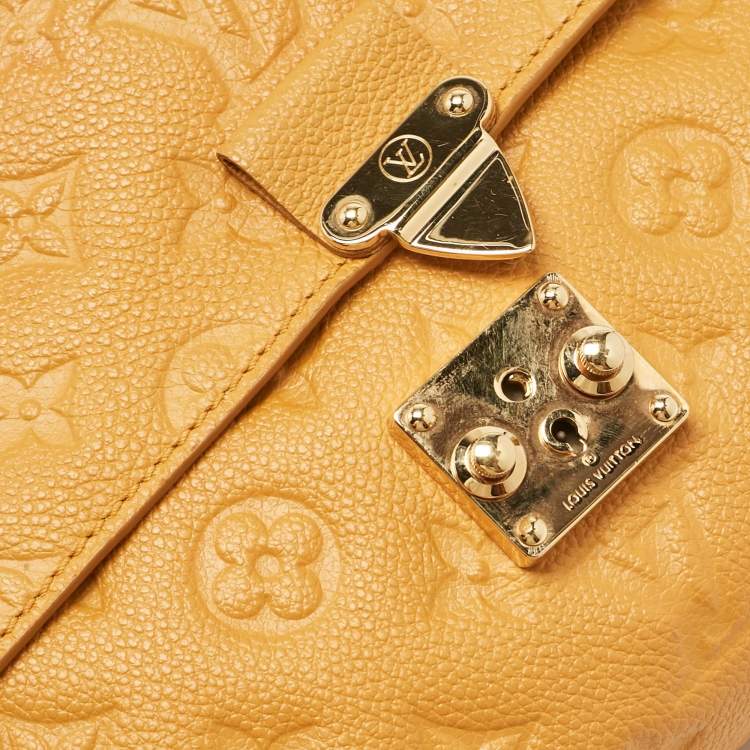 Pre Owned Louis Vuitton Mustard Monogram Empreinte Leather Fascinante Bag