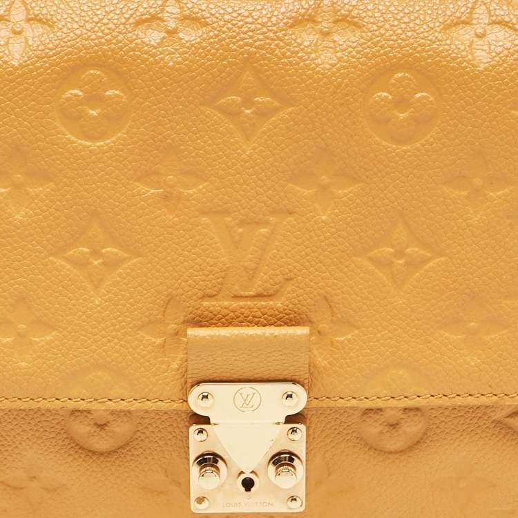 Pre Owned Louis Vuitton Mustard Monogram Empreinte Leather Fascinante Bag