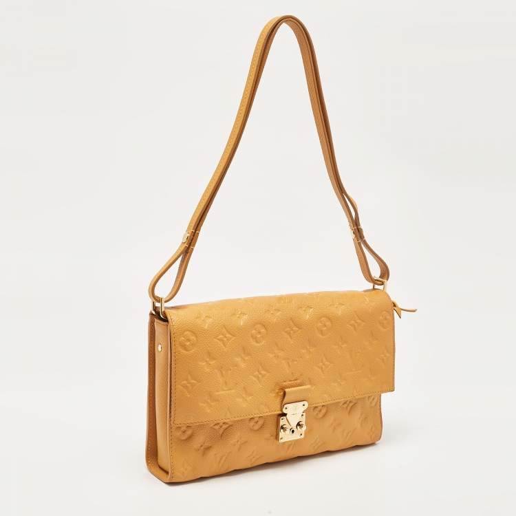 Pre Owned Louis Vuitton Mustard Monogram Empreinte Leather Fascinante Bag