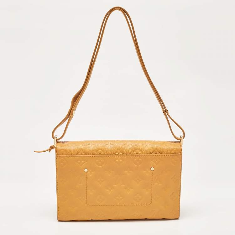 Pre Owned Louis Vuitton Mustard Monogram Empreinte Leather Fascinante Bag
