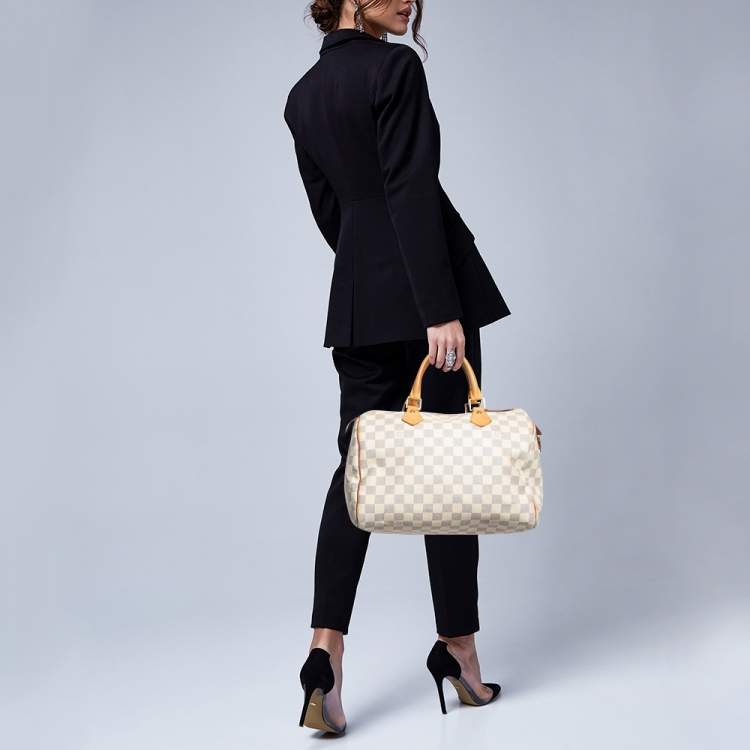 Pre Owned Louis Vuitton Damier Azure Canvas Speedy 30 Bag