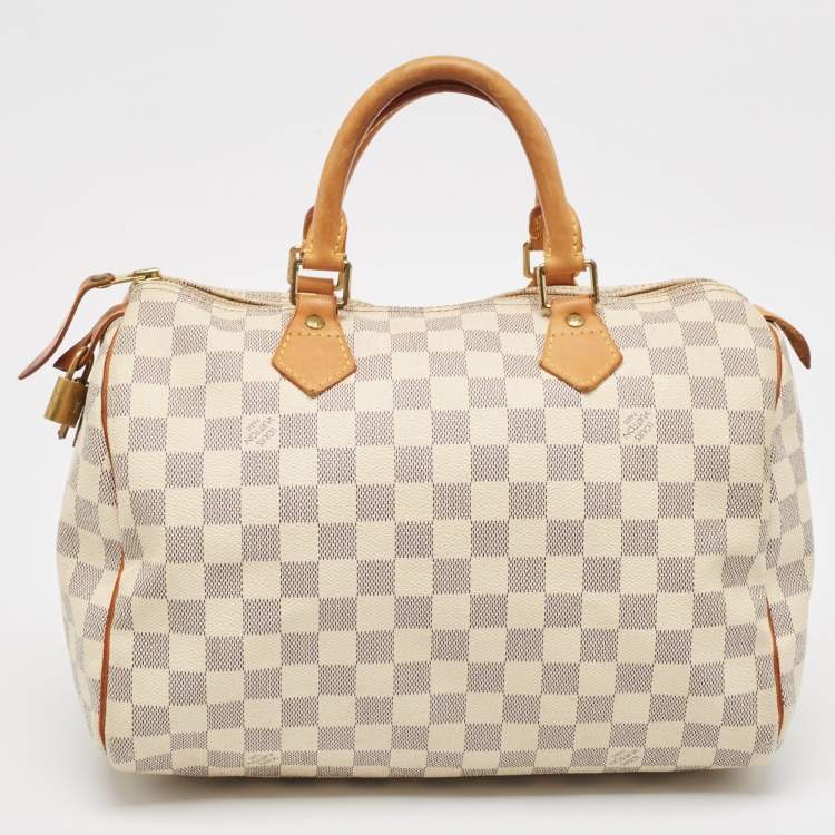 Pre Owned Louis Vuitton Damier Azure Canvas Speedy 30 Bag