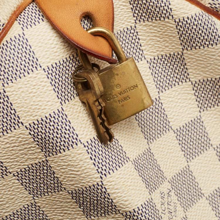 Pre Owned Louis Vuitton Damier Azure Canvas Speedy 30 Bag