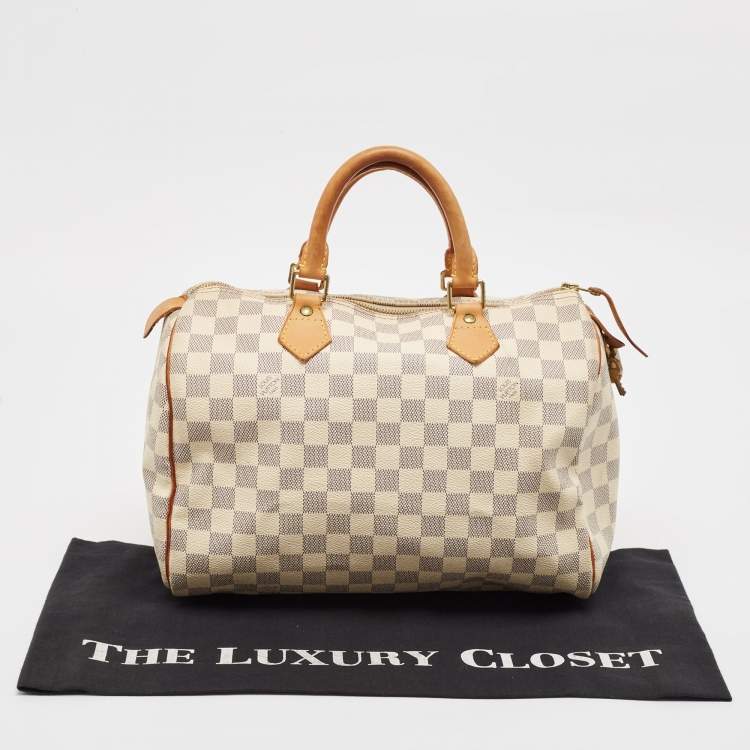 Pre Owned Louis Vuitton Damier Azure Canvas Speedy 30 Bag