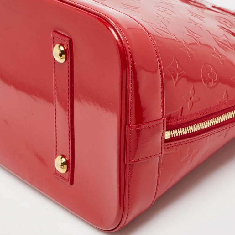 Pre Owned Louis Vuitton Pomme D’amour Monogram Vernis Alma GM Bag