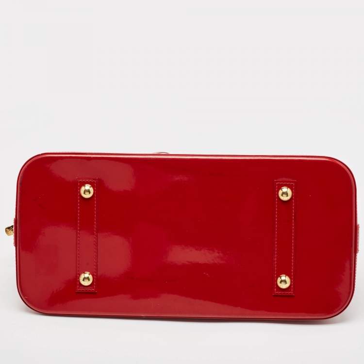 Pre Owned Louis Vuitton Pomme D’amour Monogram Vernis Alma GM Bag