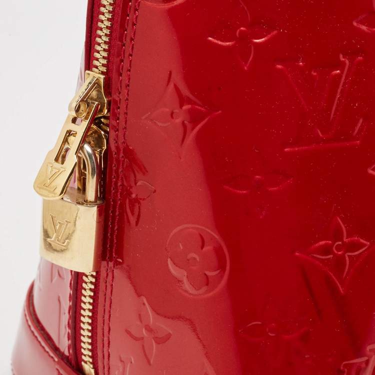 Pre Owned Louis Vuitton Pomme D’amour Monogram Vernis Alma GM Bag