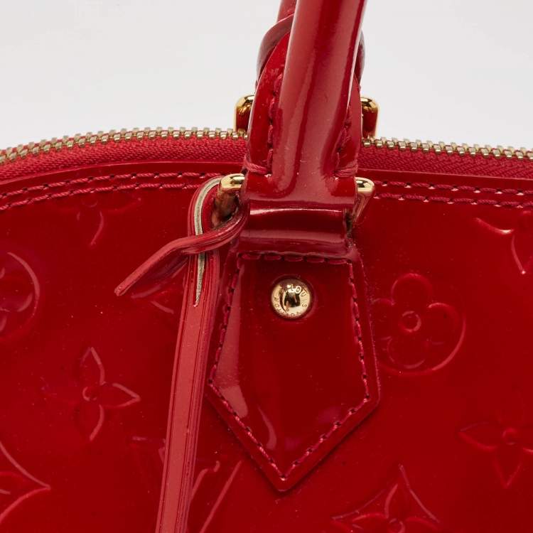 Pre Owned Louis Vuitton Pomme D’amour Monogram Vernis Alma GM Bag