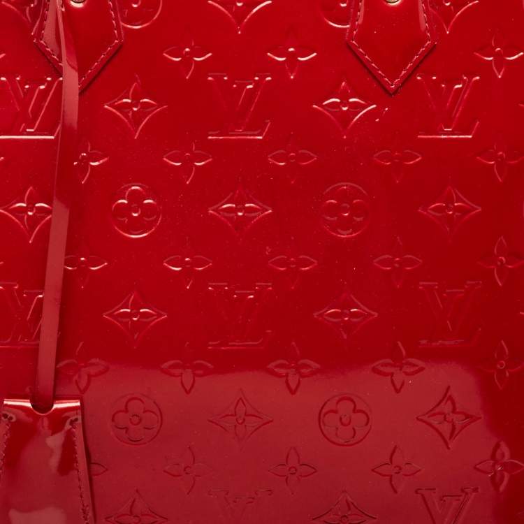 Pre Owned Louis Vuitton Pomme D’amour Monogram Vernis Alma GM Bag