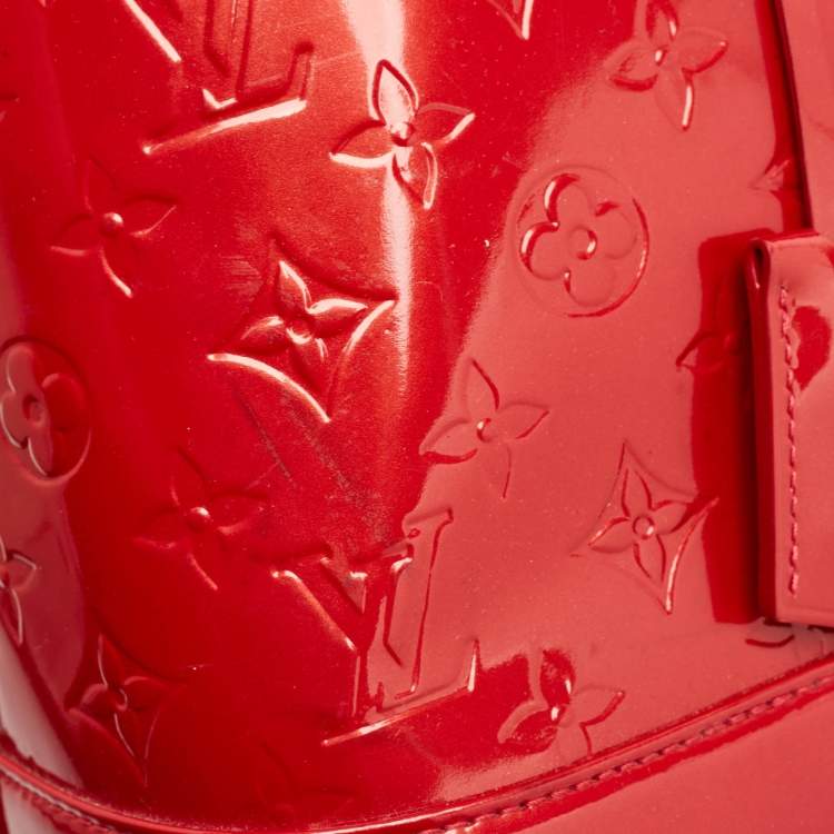 Pre Owned Louis Vuitton Pomme D’amour Monogram Vernis Alma GM Bag