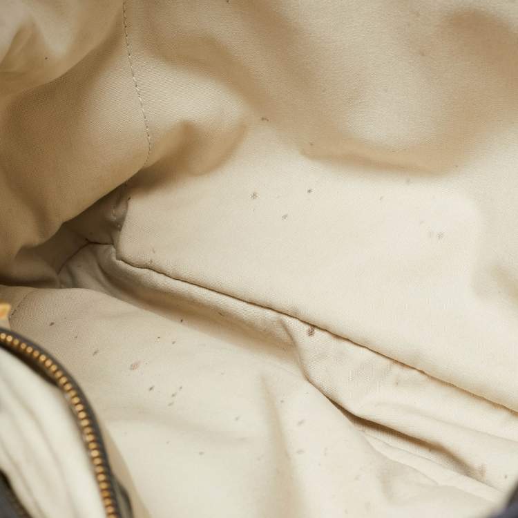 Pre Owned Louis Vuitton Navy Blue Monogram Mini Lin Canvas Lucille GM Bag