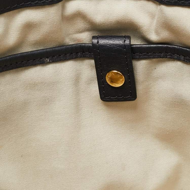 Pre Owned Louis Vuitton Navy Blue Monogram Mini Lin Canvas Lucille GM Bag