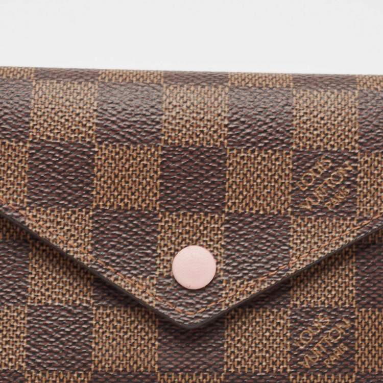 Pre Owned Louis Vuitton Damier Ebene Canvas Victorine Wallet