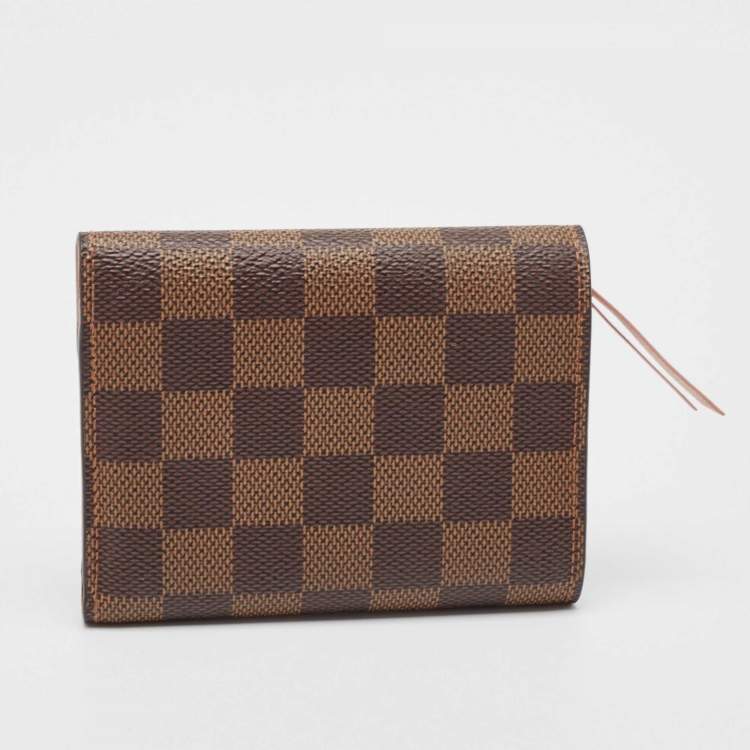 Pre Owned Louis Vuitton Damier Ebene Canvas Victorine Wallet
