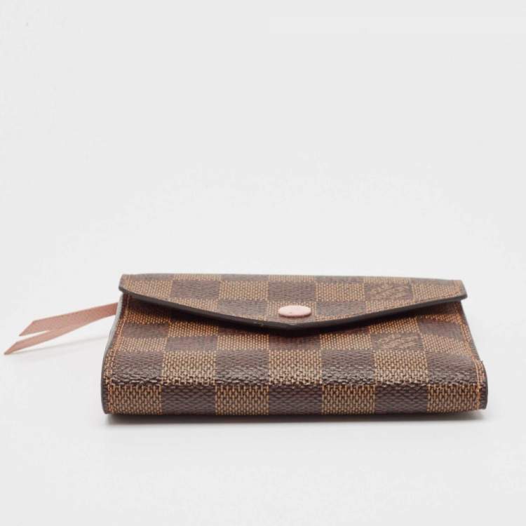 Pre Owned Louis Vuitton Damier Ebene Canvas Victorine Wallet