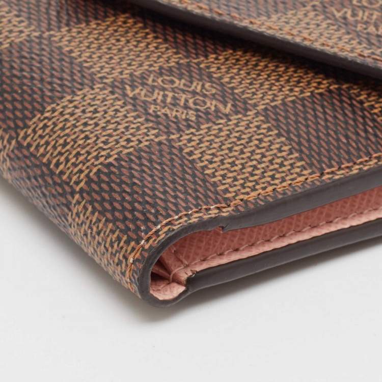 Pre Owned Louis Vuitton Damier Ebene Canvas Victorine Wallet