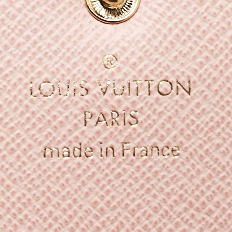 Pre Owned Louis Vuitton Rose Ballerine Damier Azur Canvas Emilie Wallet