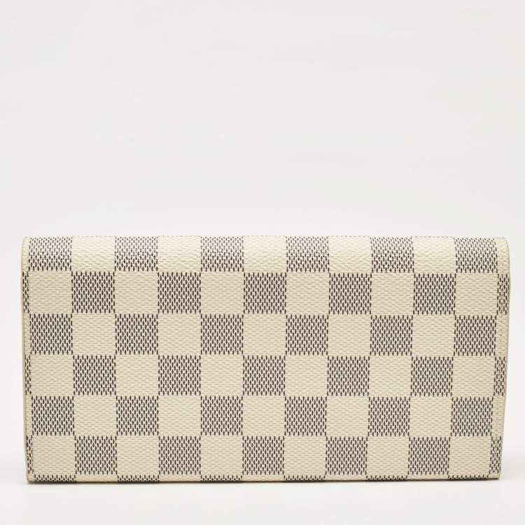 Pre Owned Louis Vuitton Rose Ballerine Damier Azur Canvas Emilie Wallet