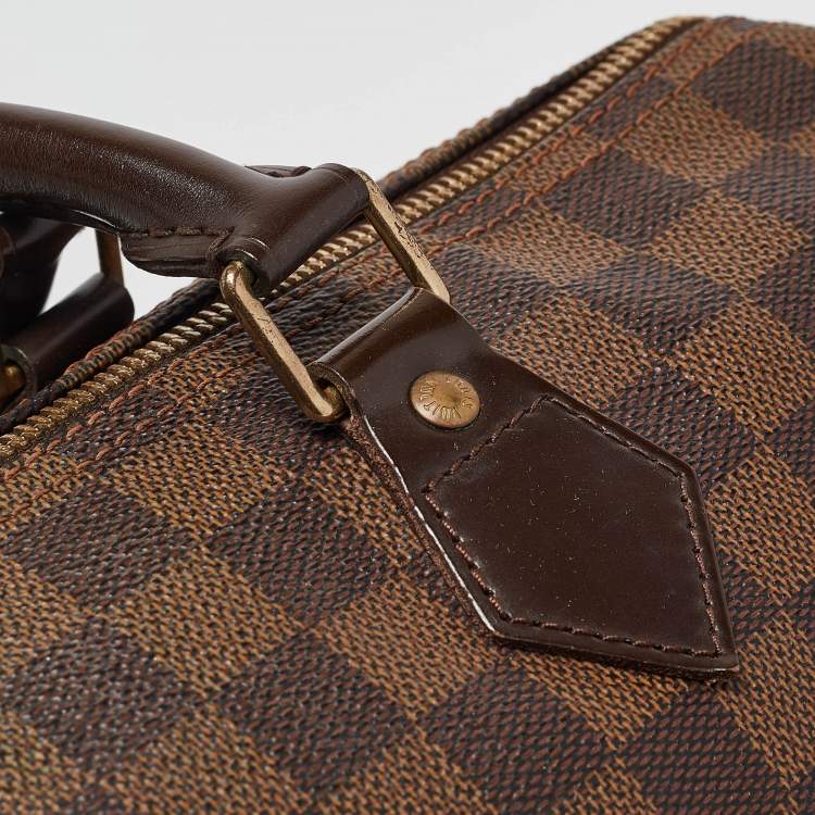 Pre Owned Louis Vuitton Damier Ebene Canvas Speedy 35 Bag