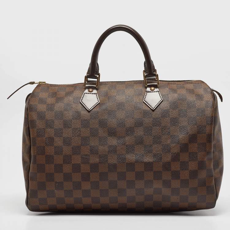 Pre Owned Louis Vuitton Damier Ebene Canvas Speedy 35 Bag