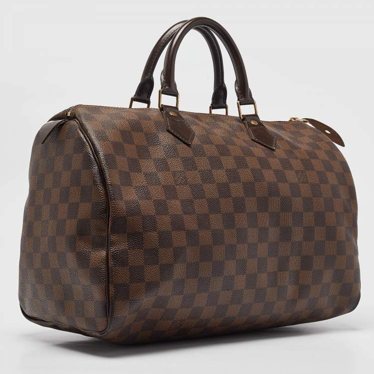 Pre Owned Louis Vuitton Damier Ebene Canvas Speedy 35 Bag