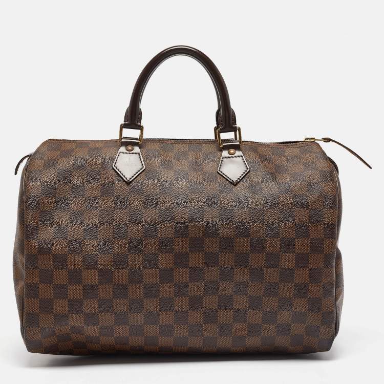 Pre Owned Louis Vuitton Damier Ebene Canvas Speedy 35 Bag