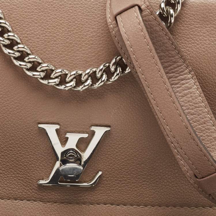 Pre Owned Louis Vuitton Beige Leather Lockme II BB Bag