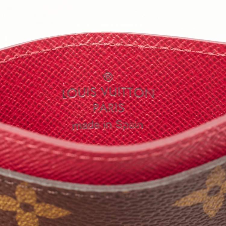 Pre Owned Louis Vuitton Fuchsia Monogram Canvas Card Holder