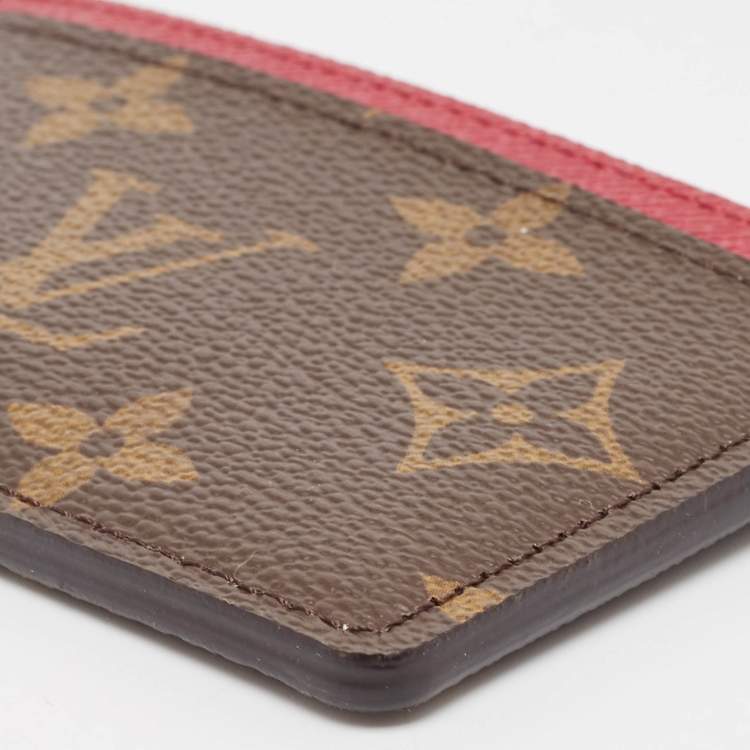 Pre Owned Louis Vuitton Fuchsia Monogram Canvas Card Holder