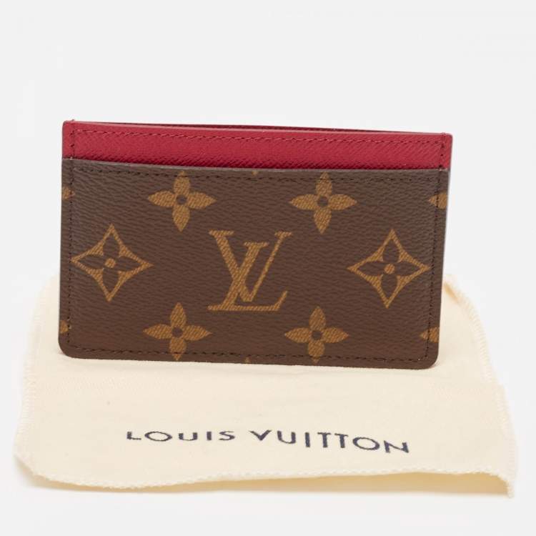 Pre Owned Louis Vuitton Fuchsia Monogram Canvas Card Holder