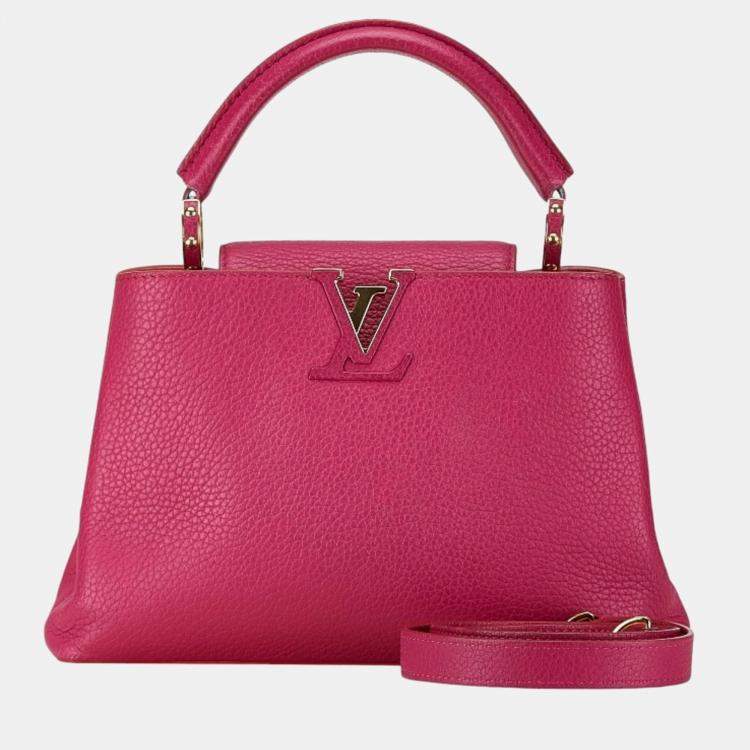 Pre Owned Louis Vuitton Pink Taurillon Leather BB Capucines Top Handle Bag