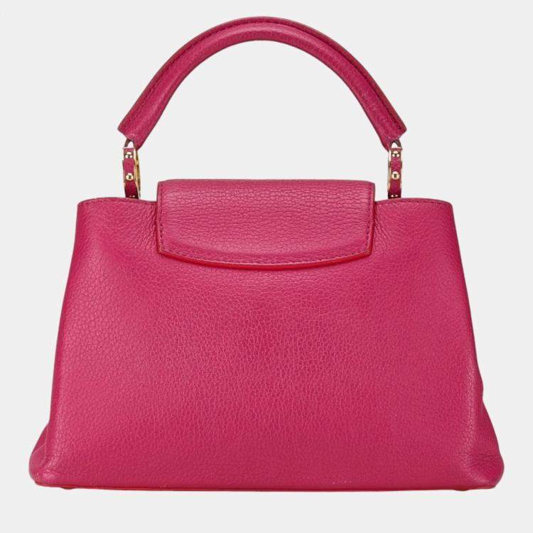 Pre Owned Louis Vuitton Pink Taurillon Leather BB Capucines Top Handle Bag