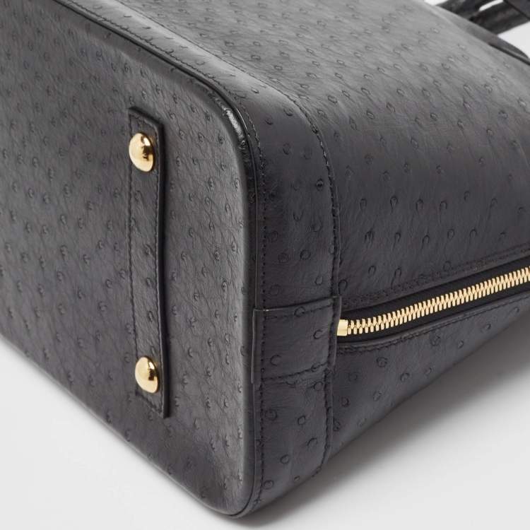 Pre Owned Louis Vuitton Black Ostrich Alma GM Bag