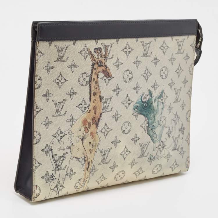 Pre Owned Louis Vuitton Savane Monogram Dune Chapman Pochette Voyage GM