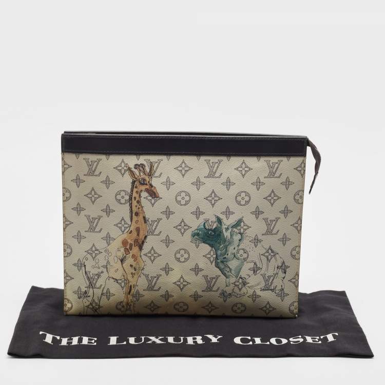 Pre Owned Louis Vuitton Savane Monogram Dune Chapman Pochette Voyage GM
