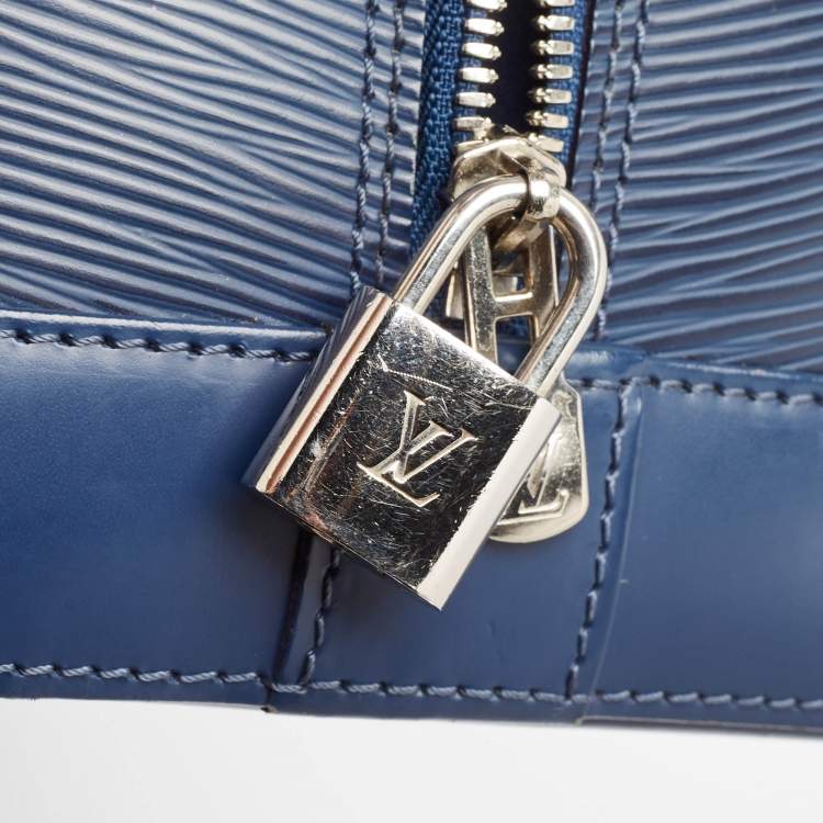 Pre Owned Louis Vuitton Blue Marine Epi Leather Alma GM Bag