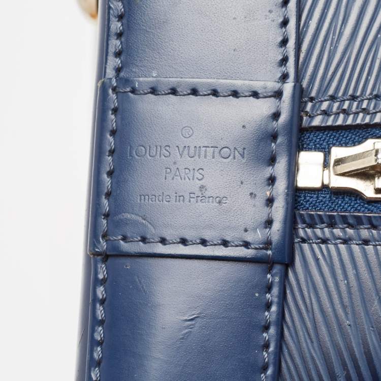 Pre Owned Louis Vuitton Blue Marine Epi Leather Alma GM Bag
