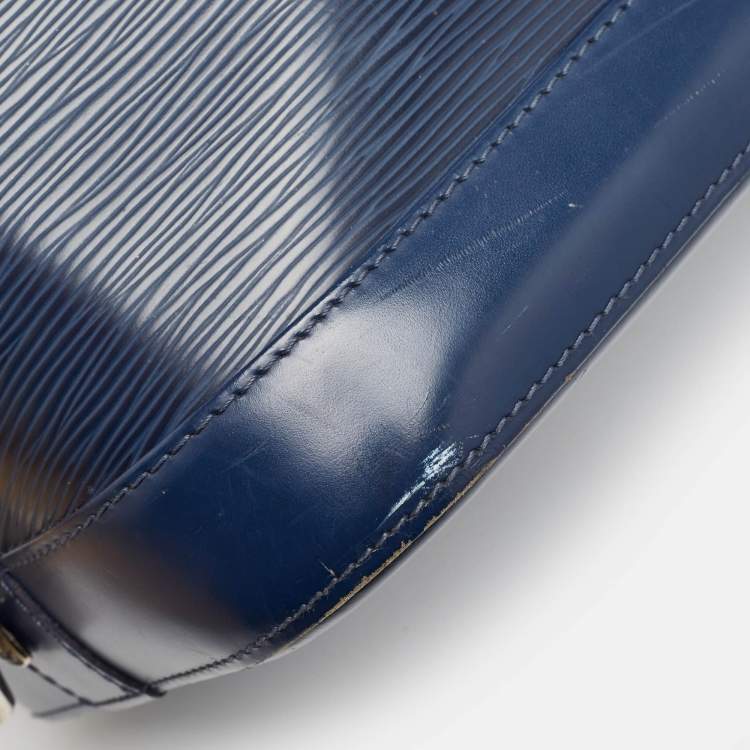 Pre Owned Louis Vuitton Blue Marine Epi Leather Alma GM Bag