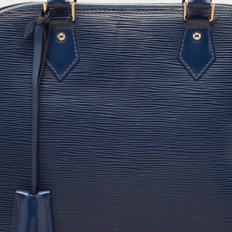 Pre Owned Louis Vuitton Blue Marine Epi Leather Alma GM Bag