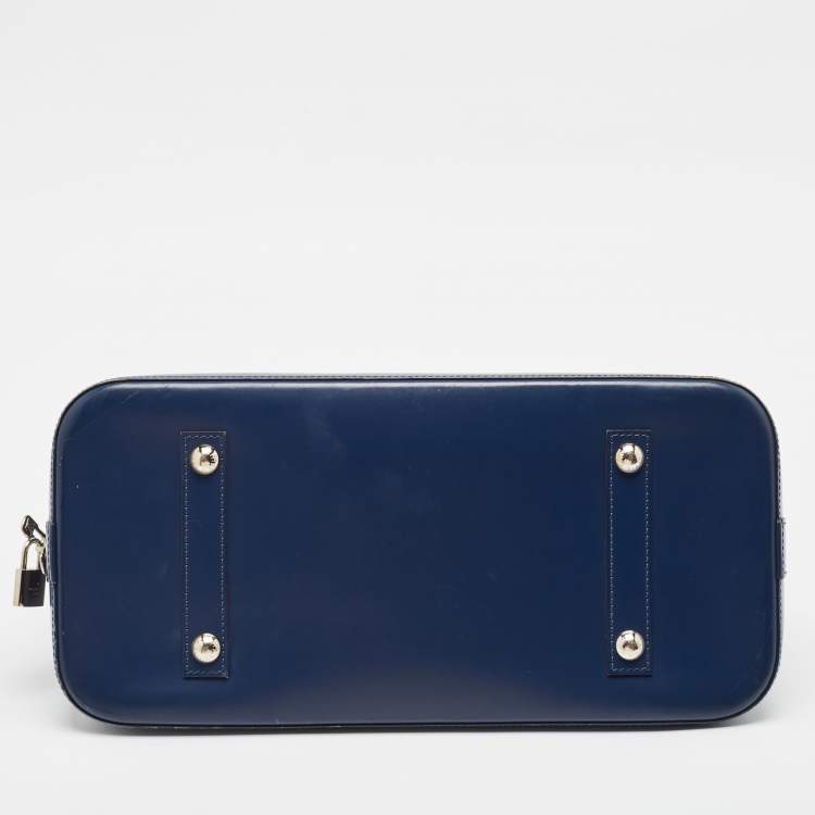 Pre Owned Louis Vuitton Blue Marine Epi Leather Alma GM Bag