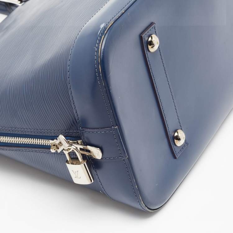 Pre Owned Louis Vuitton Blue Marine Epi Leather Alma GM Bag