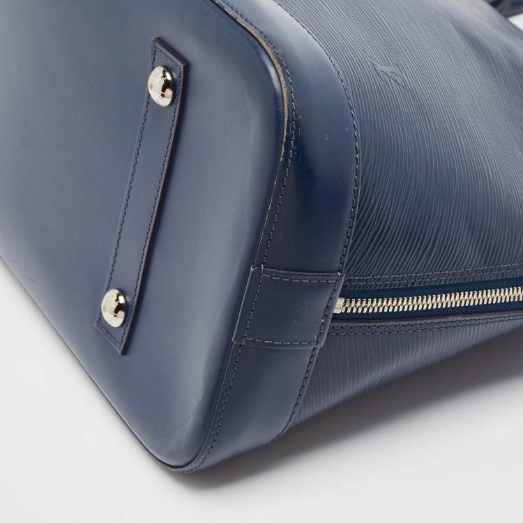 Pre Owned Louis Vuitton Blue Marine Epi Leather Alma GM Bag