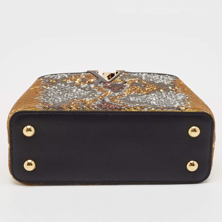 Pre Owned Louis Vuitton Multicolor Sequin and Leather Mini Capucines Bag
